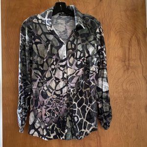 David Cline print multicolor blouse  Size M